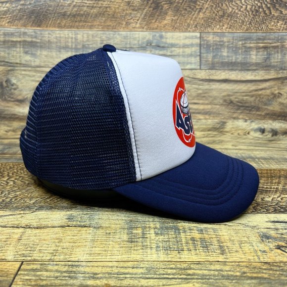 Houston Astros Mens Trucker Hat Navy Snapback 1977 Vintage Logo Baseball Cap - Picture 3 of 7